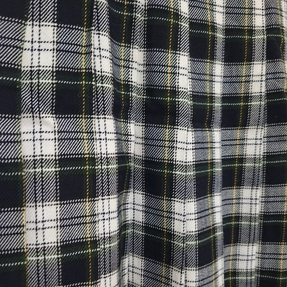 Vintage Lloyd New York Plaid Pleated Midi Skirt Navy White Green Size 12 USA - Picture 4 of 7